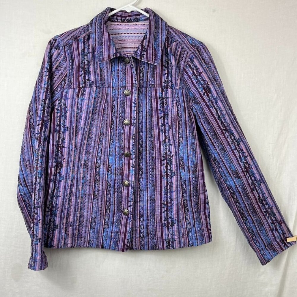 Reversible Embroidered Button Front Jacket‎ Women… - image 2